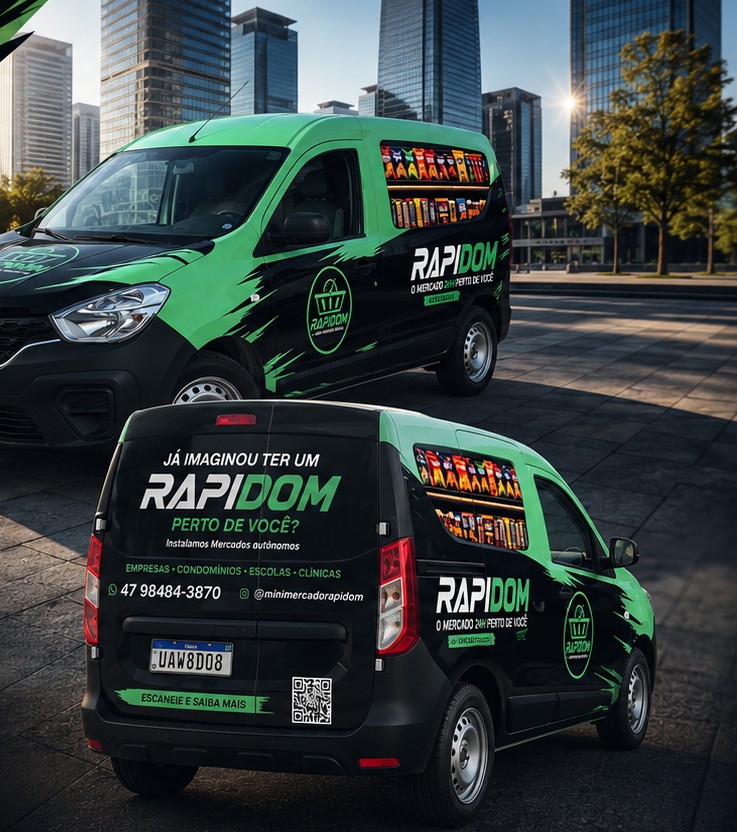 Frota própria do Rapidom, adesivada, para reposição